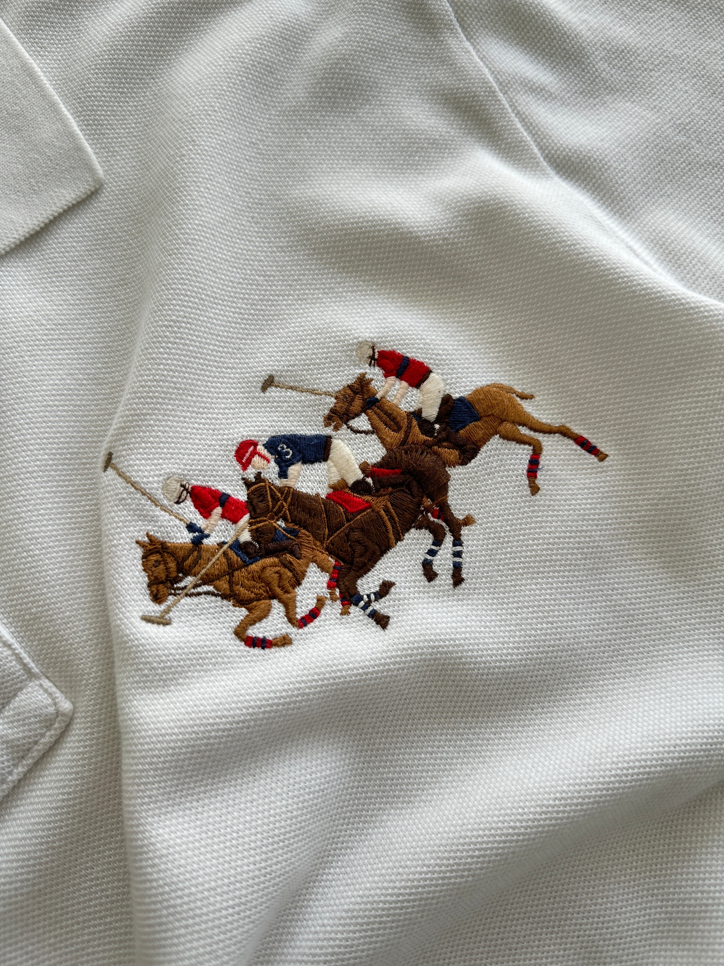 Ralph Lauren Triple Pony Big Logo Long Sleeve Polo Shirt (XL)
