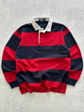 90's Ralph Lauren Heavyweight Stripe Rugby Shirt (M)