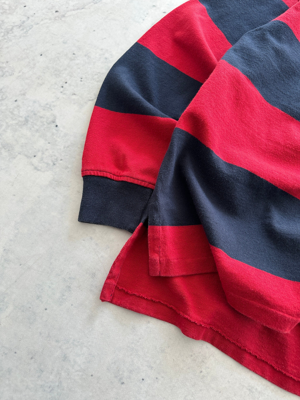 90's Ralph Lauren Heavyweight Stripe Rugby Shirt (M)