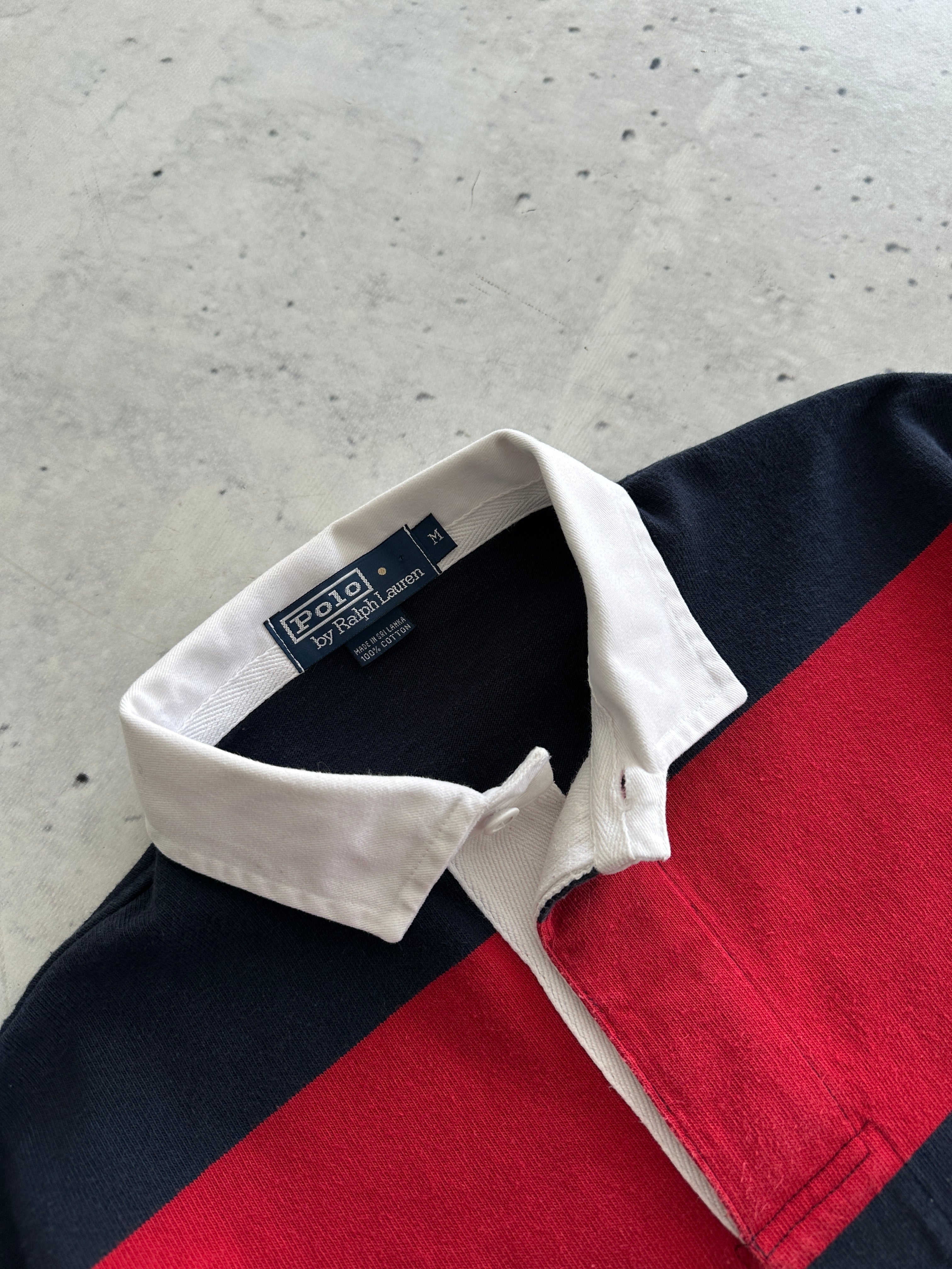 90's Ralph Lauren Heavyweight Stripe Rugby Shirt (M)