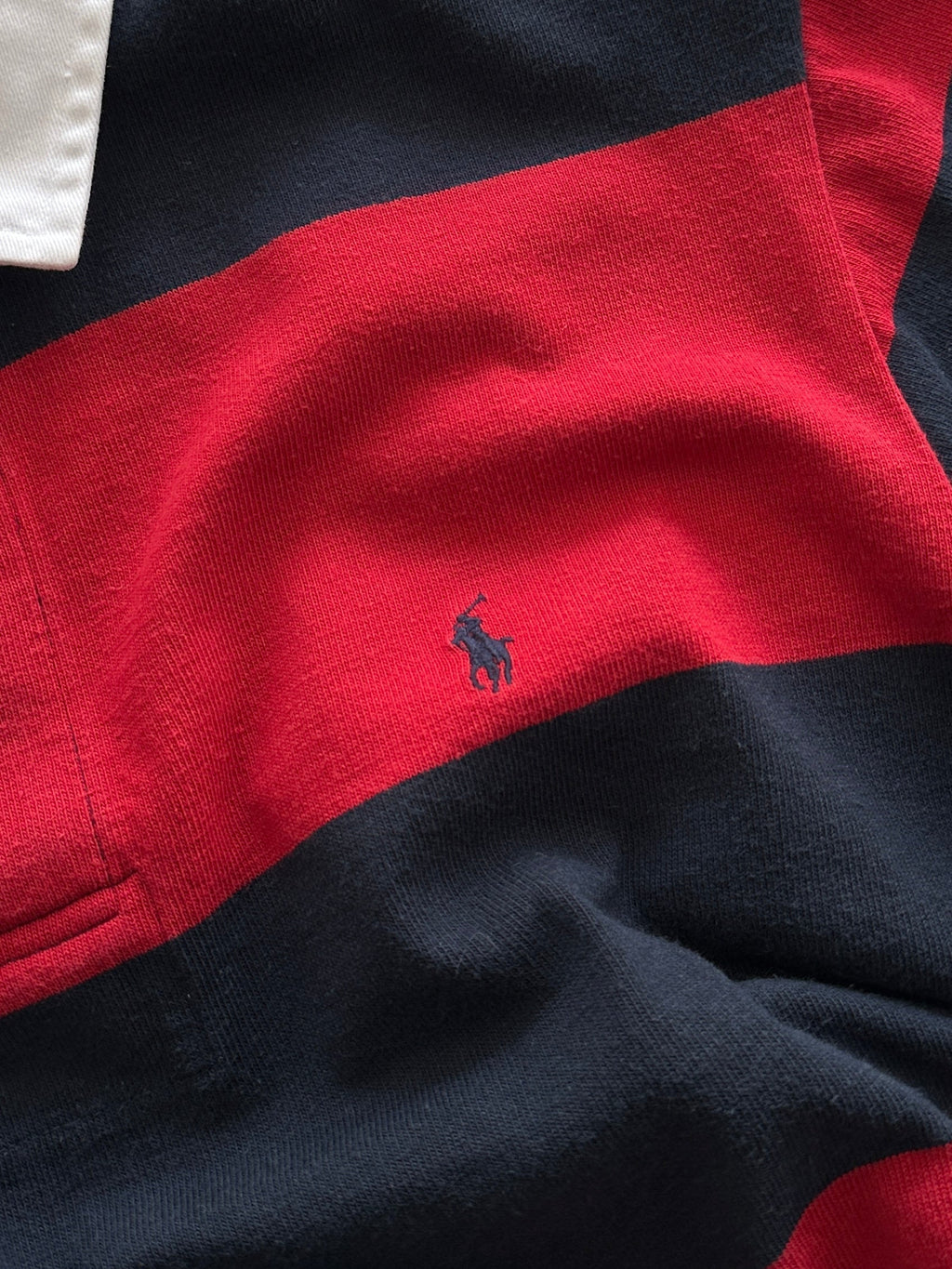 90's Ralph Lauren Heavyweight Stripe Rugby Shirt (M)