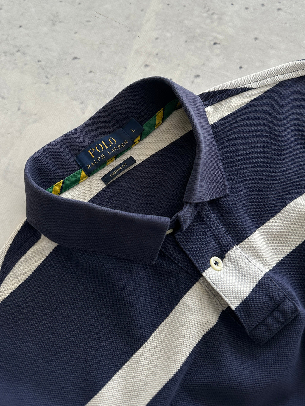 Ralph Lauren Big Logo Stripe Polo Shirt (L)