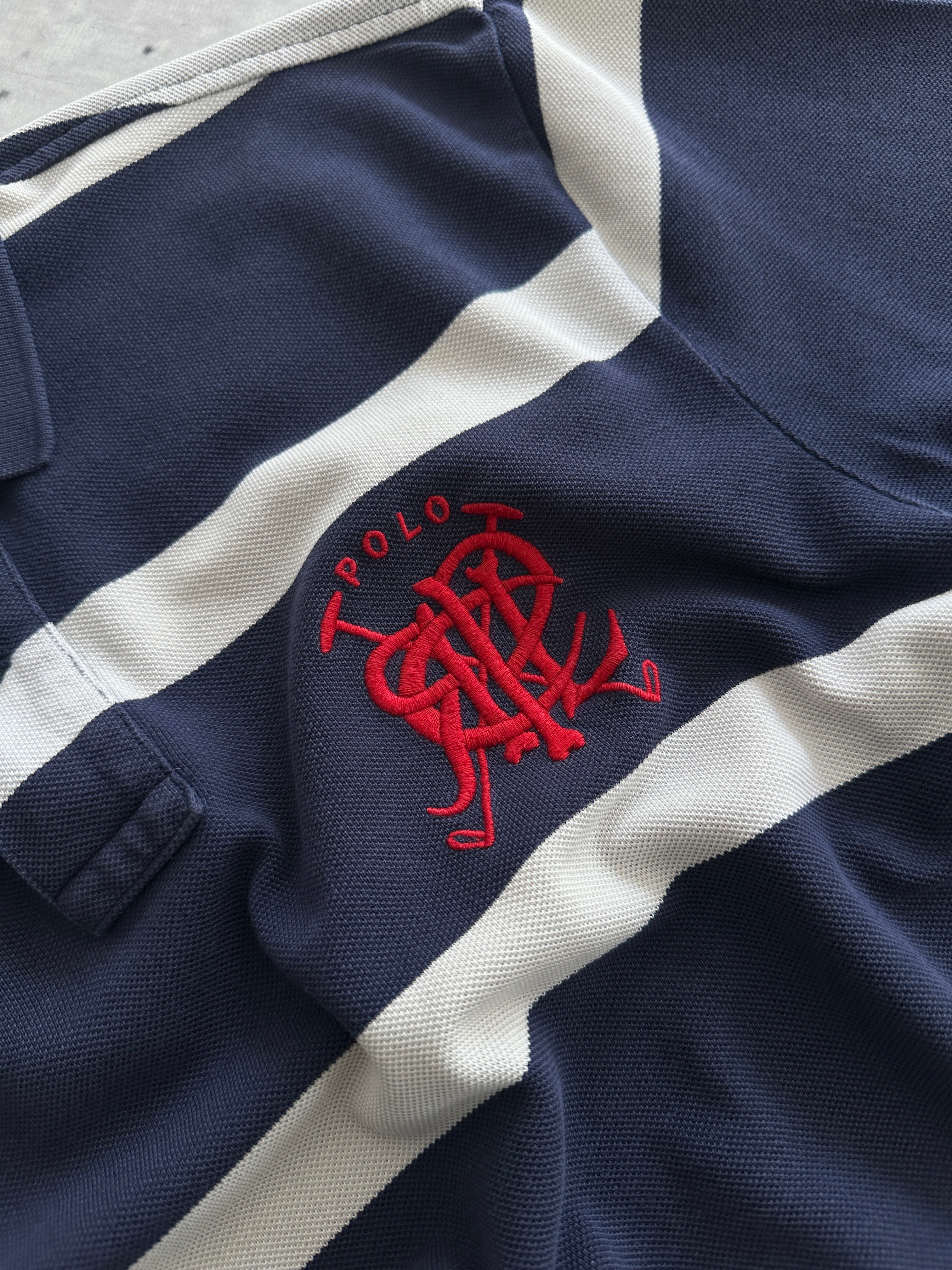 Ralph Lauren Big Logo Stripe Polo Shirt (L)