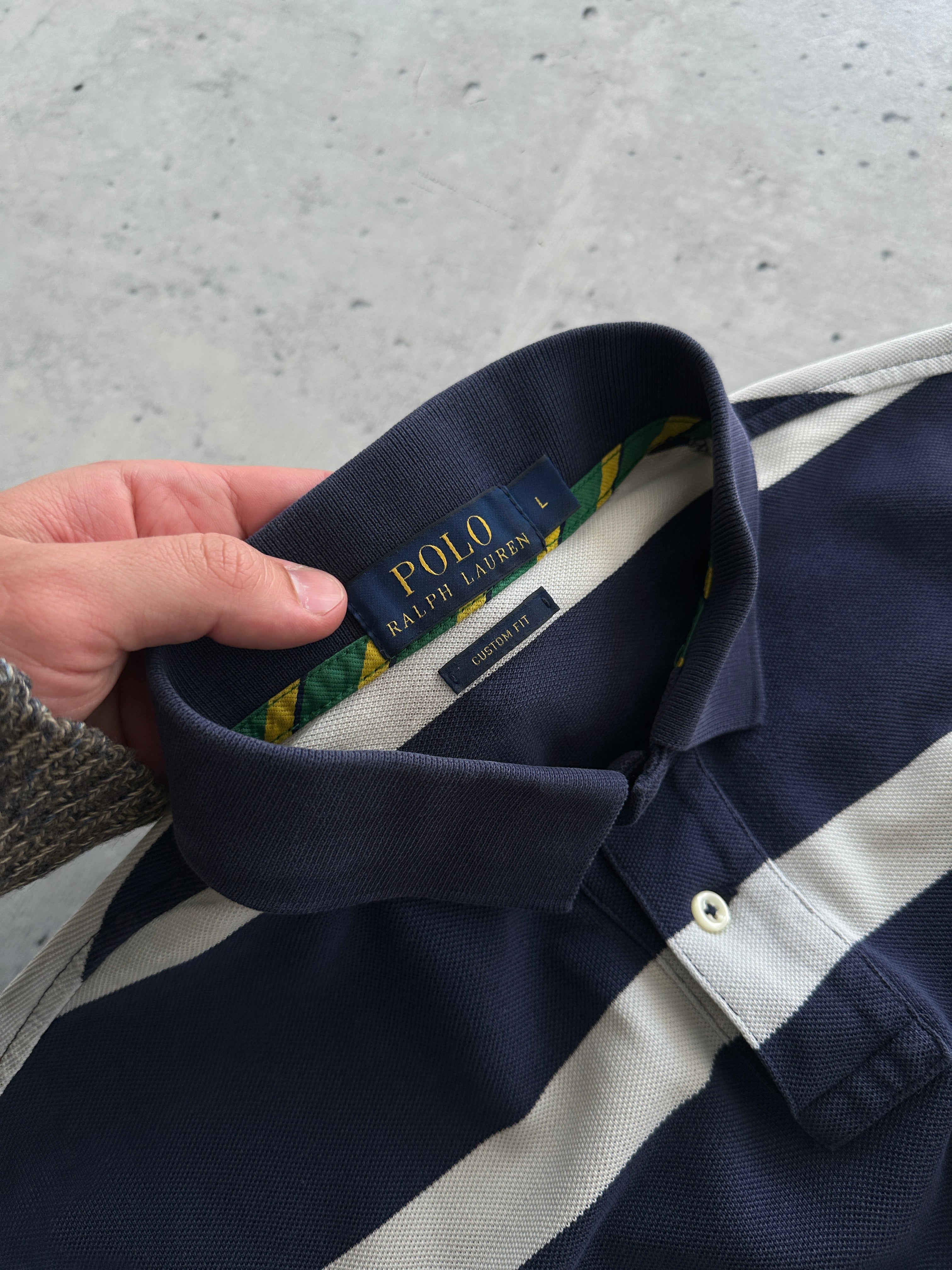 Ralph Lauren Big Logo Stripe Polo Shirt (L)