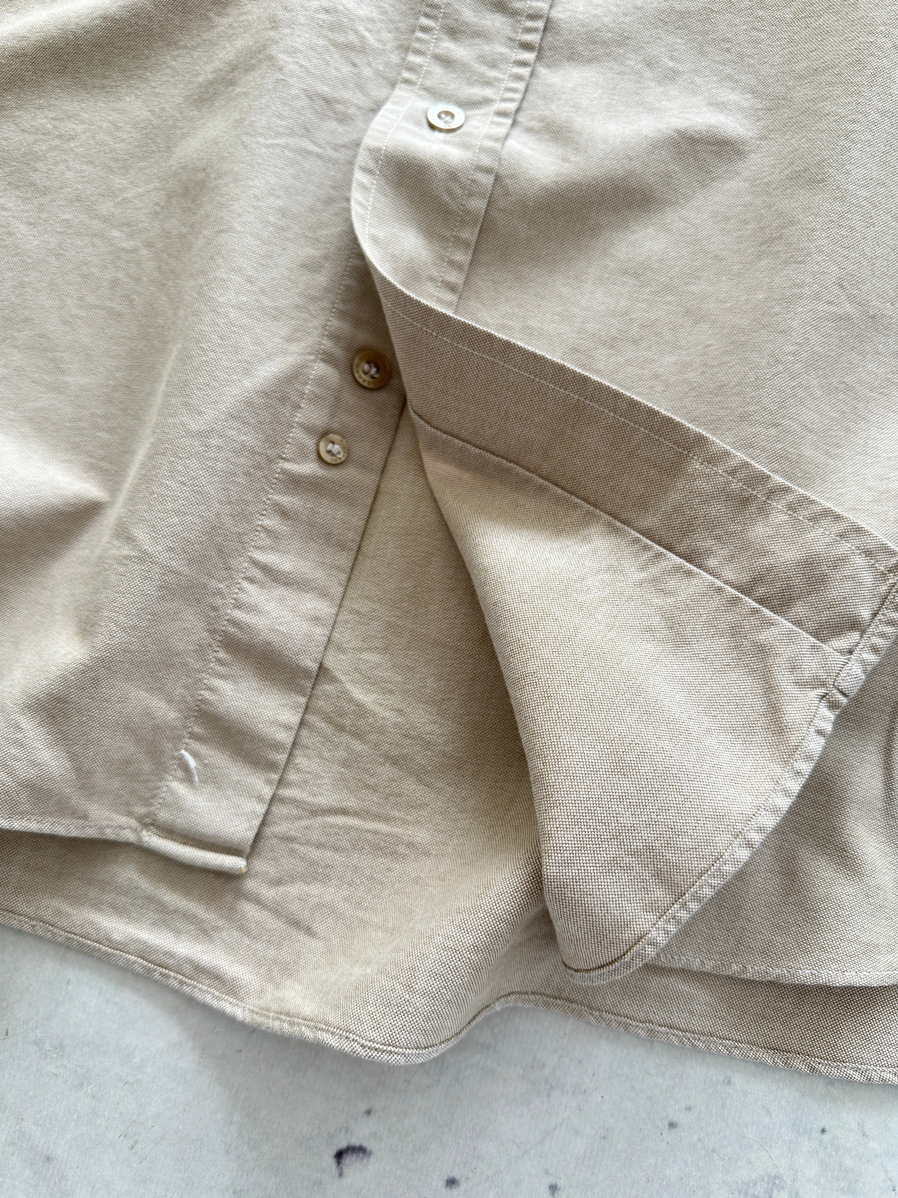 00's Burberry Nova Check Linen / Cotton Long Sleeve Shirt (XXL)