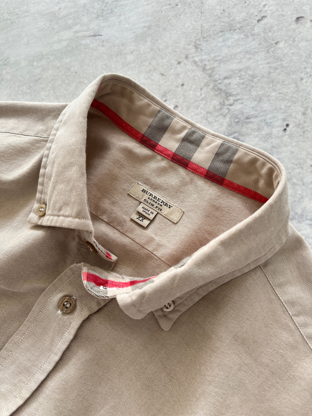 00's Burberry Nova Check Linen / Cotton Long Sleeve Shirt (XXL)