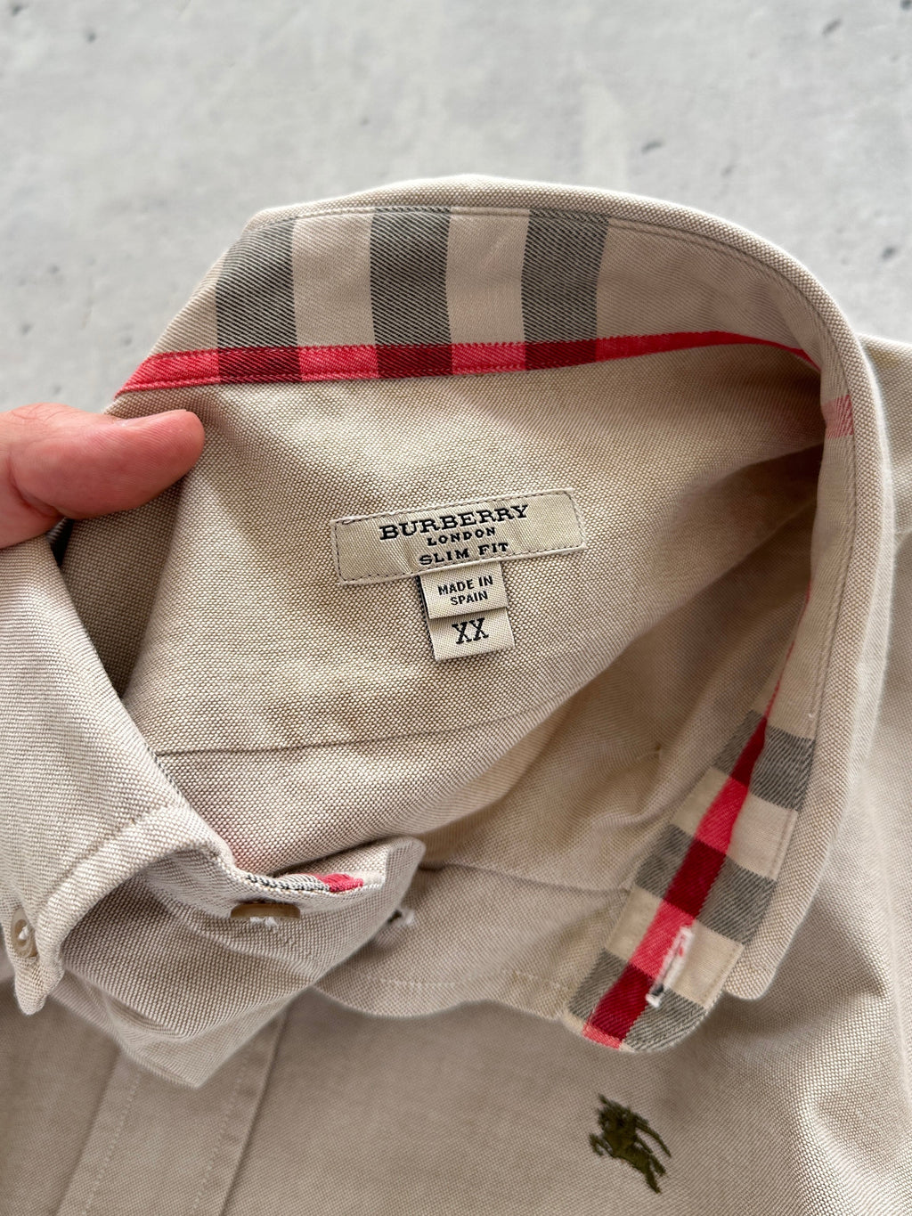 00's Burberry Nova Check Linen / Cotton Long Sleeve Shirt (XXL)