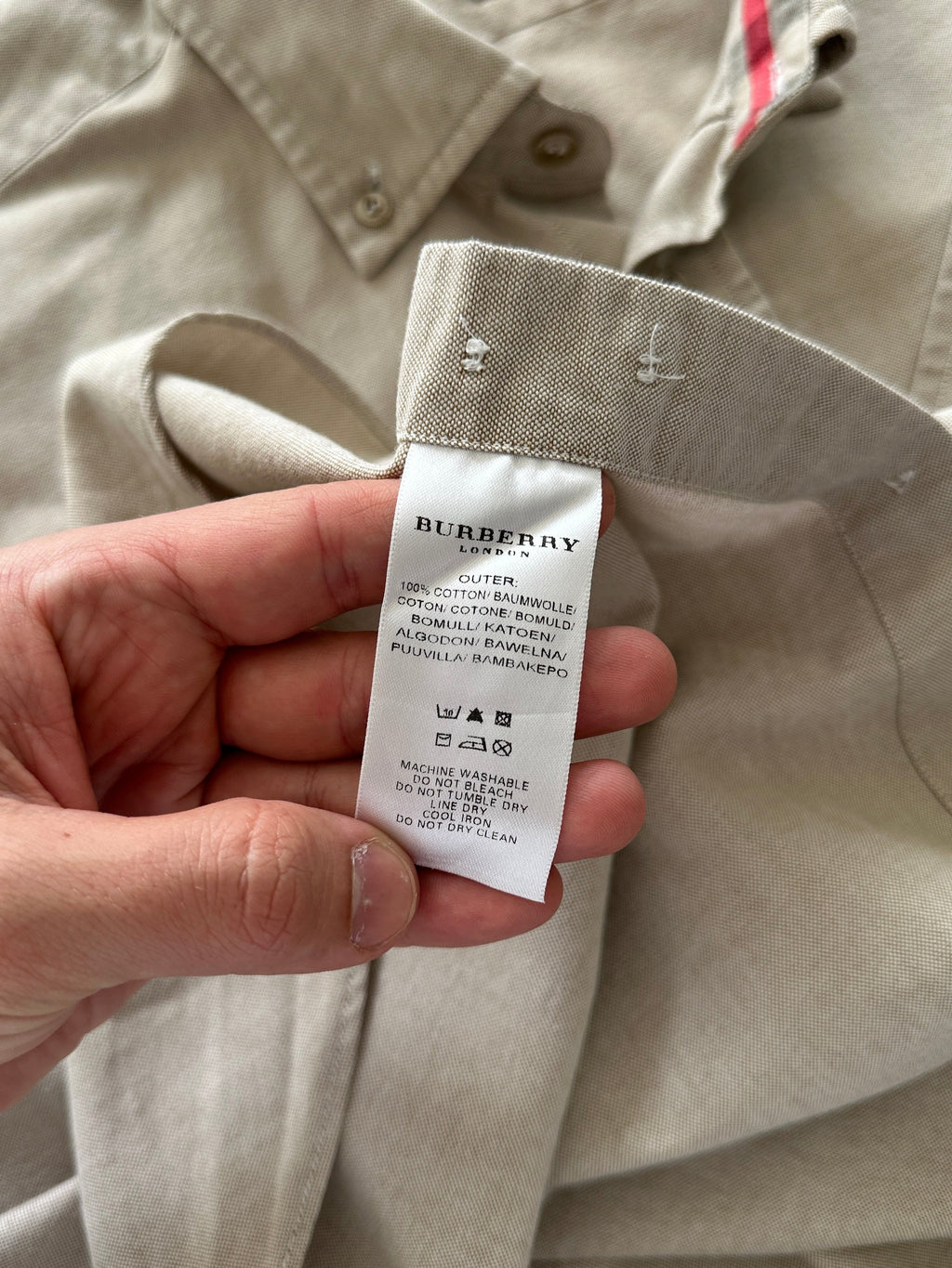 00's Burberry Nova Check Linen / Cotton Long Sleeve Shirt (XXL)