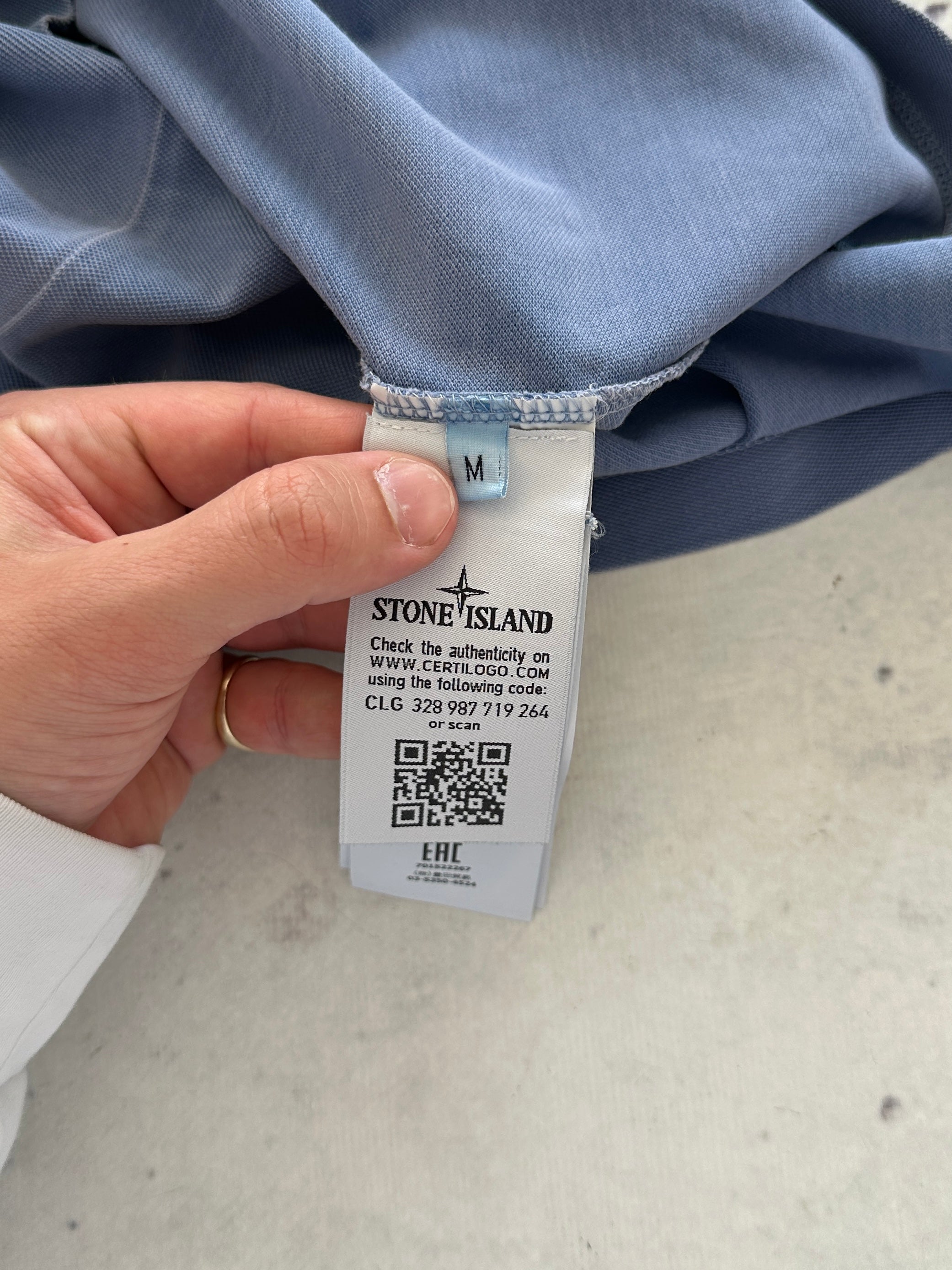 SS/19 Stone Island Patch Logo pique cotton T Shirt (M)