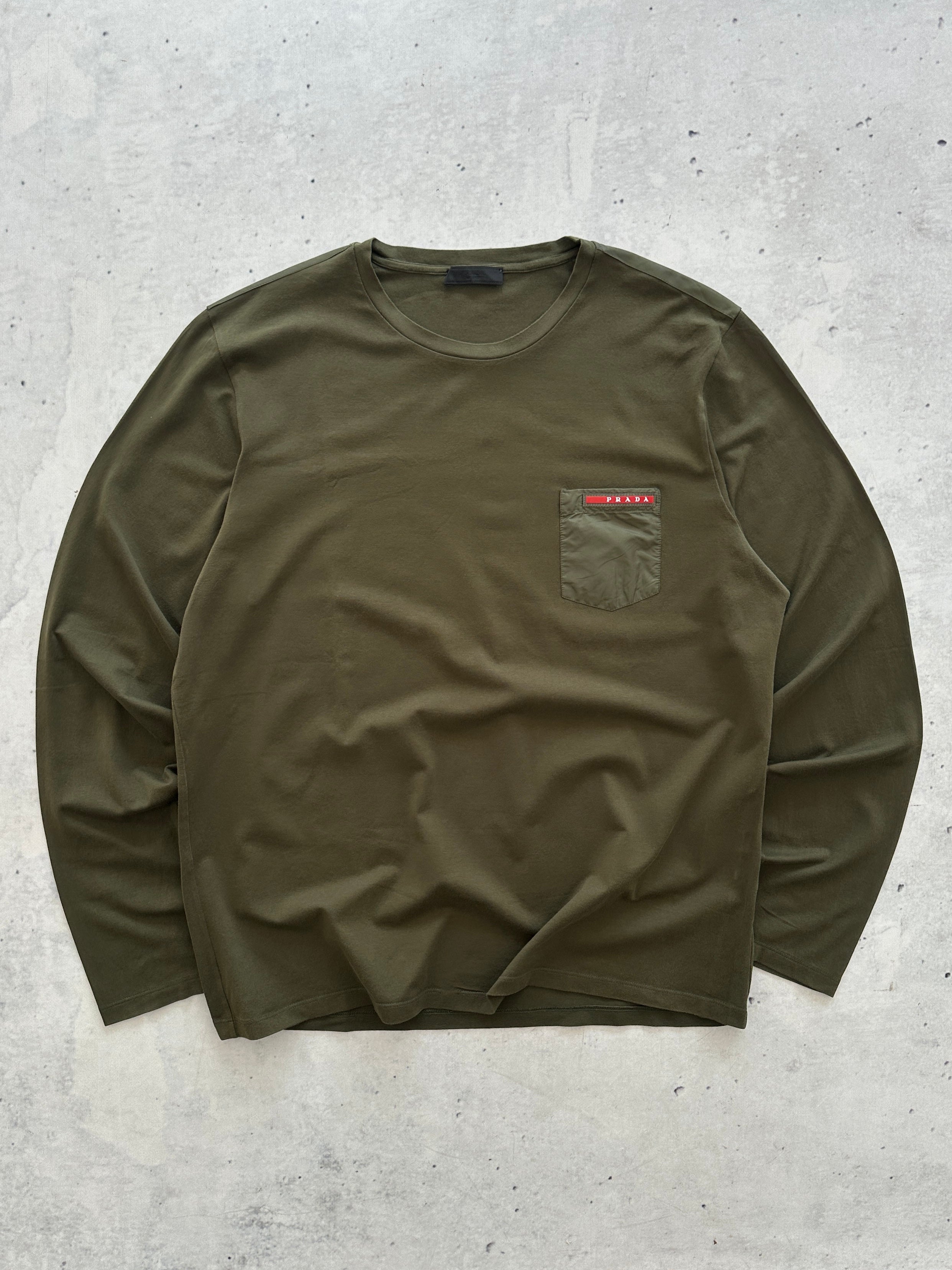 Prada Nylon Pocket Long Sleeve T Shirt (XL)