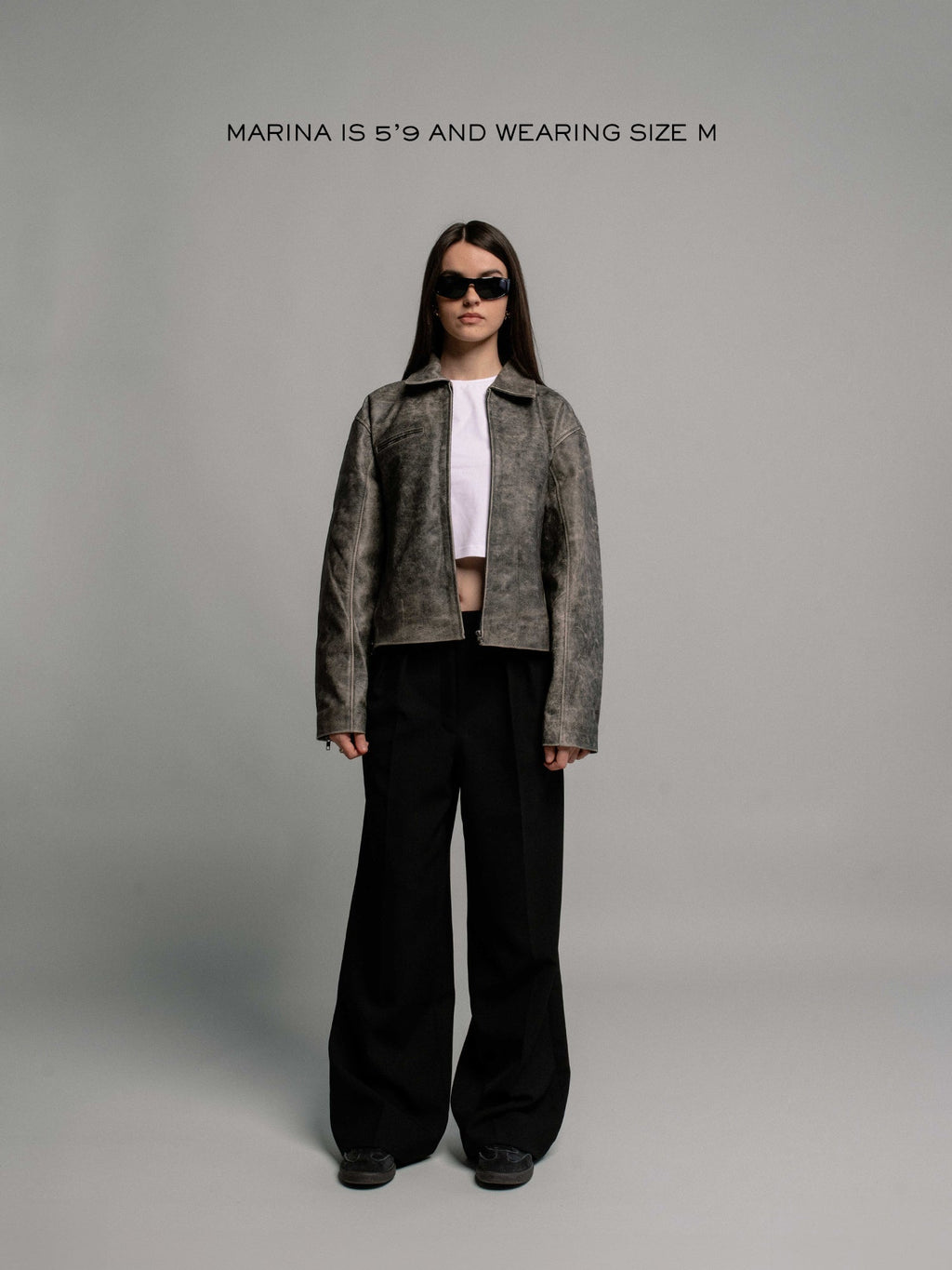 Everyday Boxy Leather Jacket - Jet Black