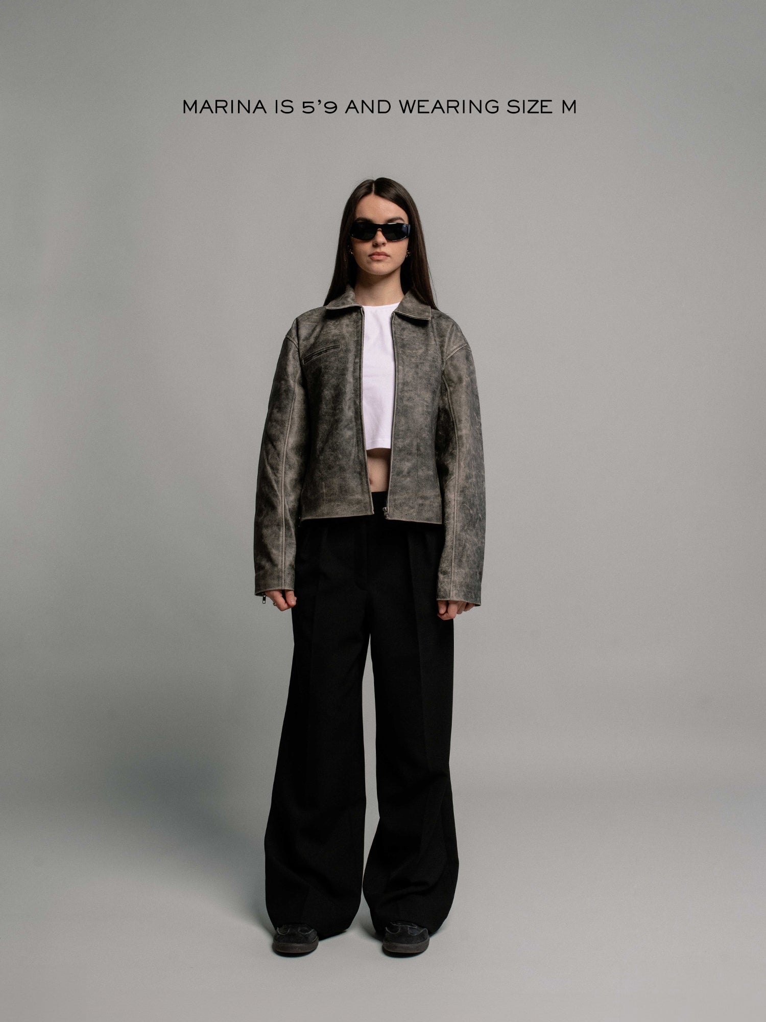 Everyday Boxy Leather Jacket - Jet Black