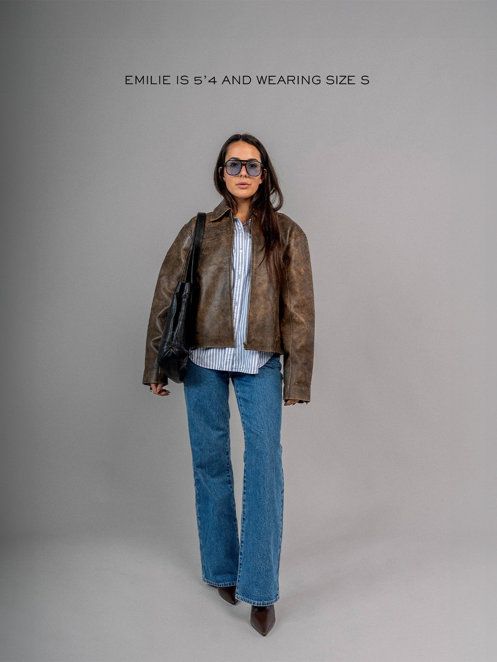 Everyday Boxy Leather Jacket - Jet Black